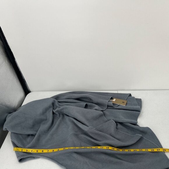 Look by M New York Gray Cozy Shawl Vest OS Drape Sweater Wrap Layering Lounge - Picture 9 of 10